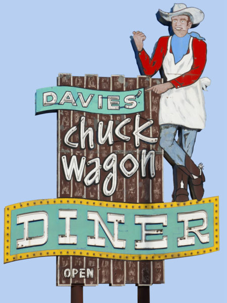 Davies Chuck Wagon Diner Vintage Neon Sign Photo