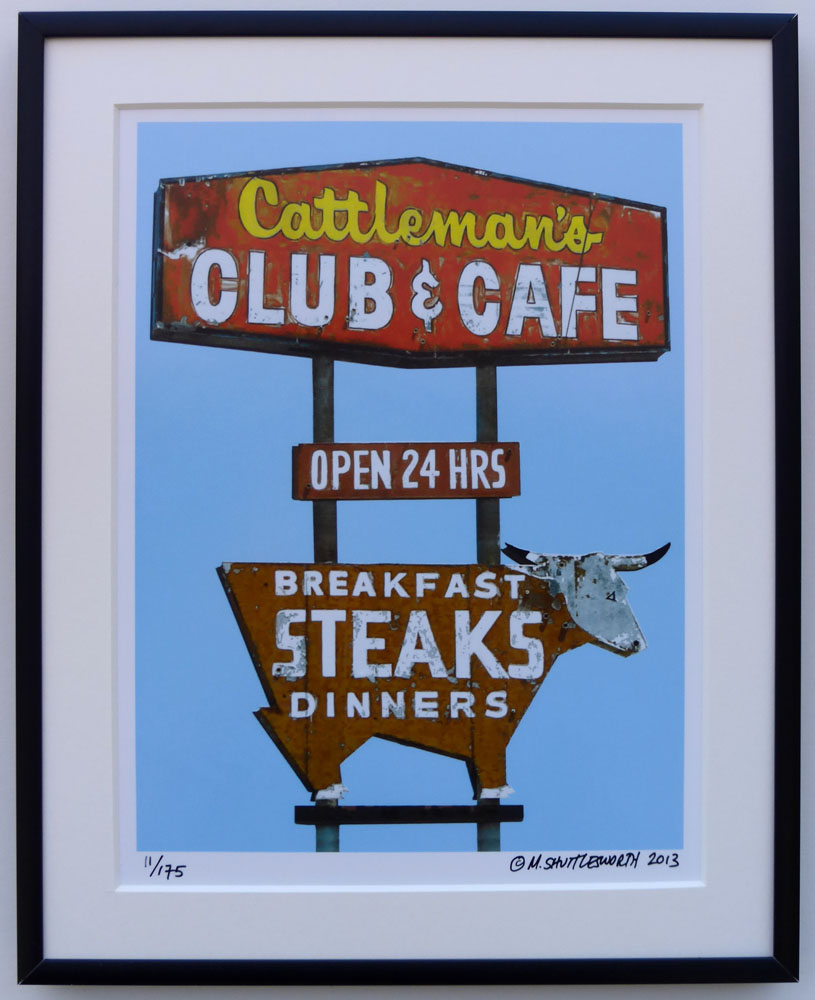 8x10 Cattleman's Club & Cafe Framed