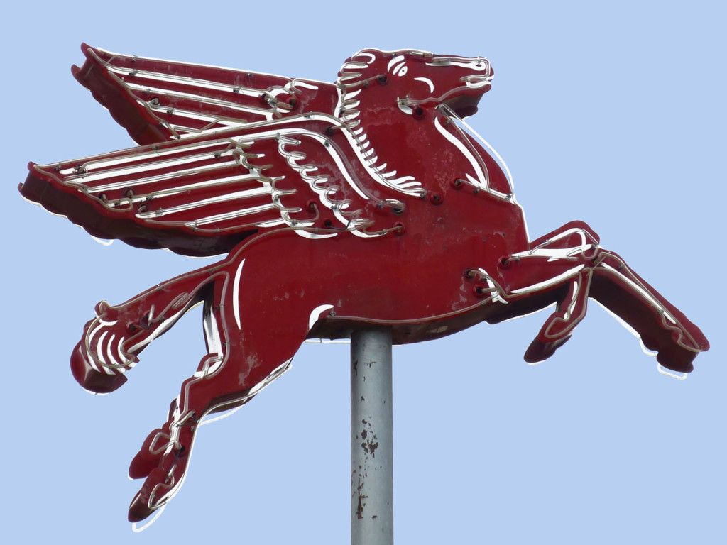 Mobil Oil Pegasus Vintage Neon Sign