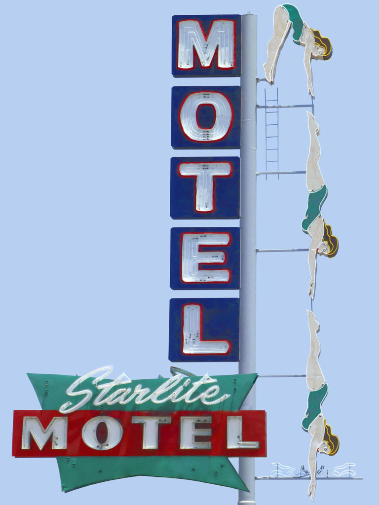 Starlite Motel Diving Lady Vintage Neon Sign