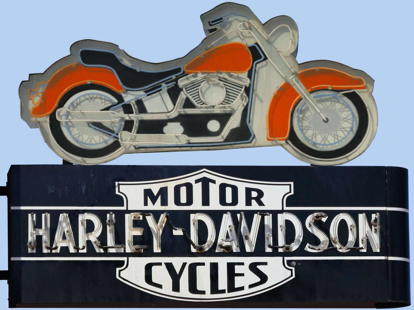 Harley Davidson Vintage Neon Sign Photograph